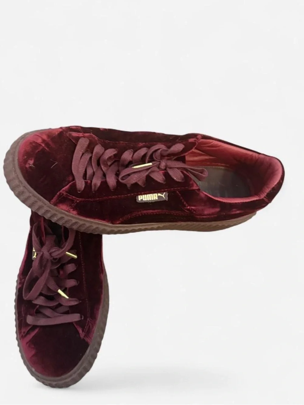 Puma Velvet Platform Sneakers in Wine